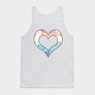 Pride Flag Distressed Heart Design Tank Top